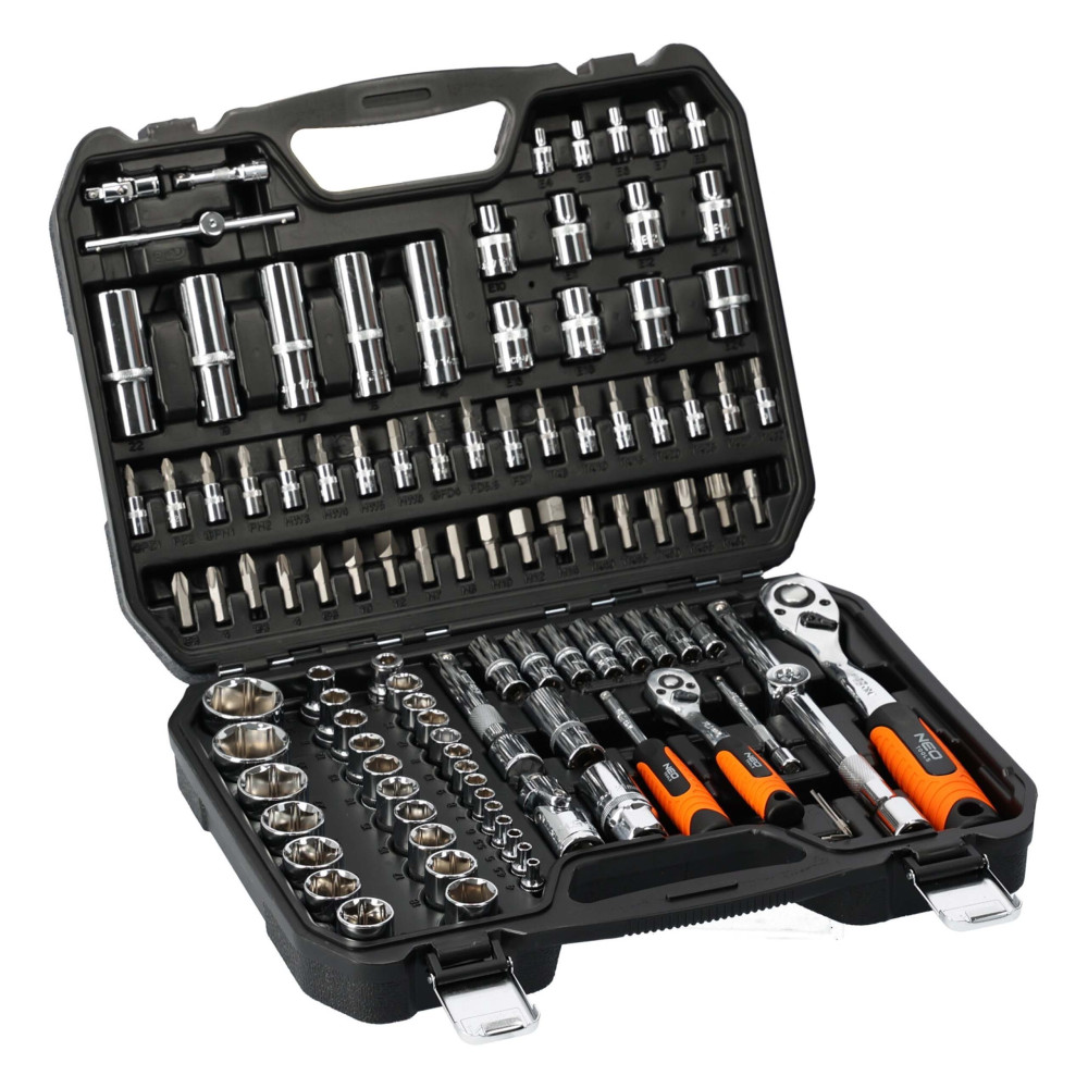 Zestaw kluczy nasadowych 1/2" 1/4" CrV 110 el. Neo Tools - 08-666 - NEO Tools - 2