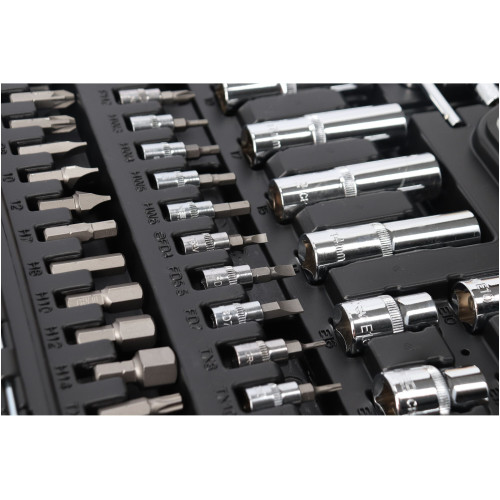 Zestaw kluczy nasadowych 1/2" 1/4" CrV 110 el. Neo Tools - 08-666 - NEO Tools - 6