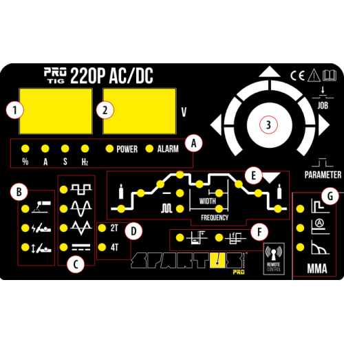 Spawarka Spartus ProTIG 220P AC/DC - zestaw - PROTIG220PACDC-PAK-17-4-G - Spartus - 6