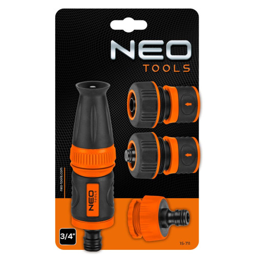 Zraszacz ogrodowy 3/4" + złączki + przyłącze Neo Tools - zestaw - 15-711 - NEO Tools - 3