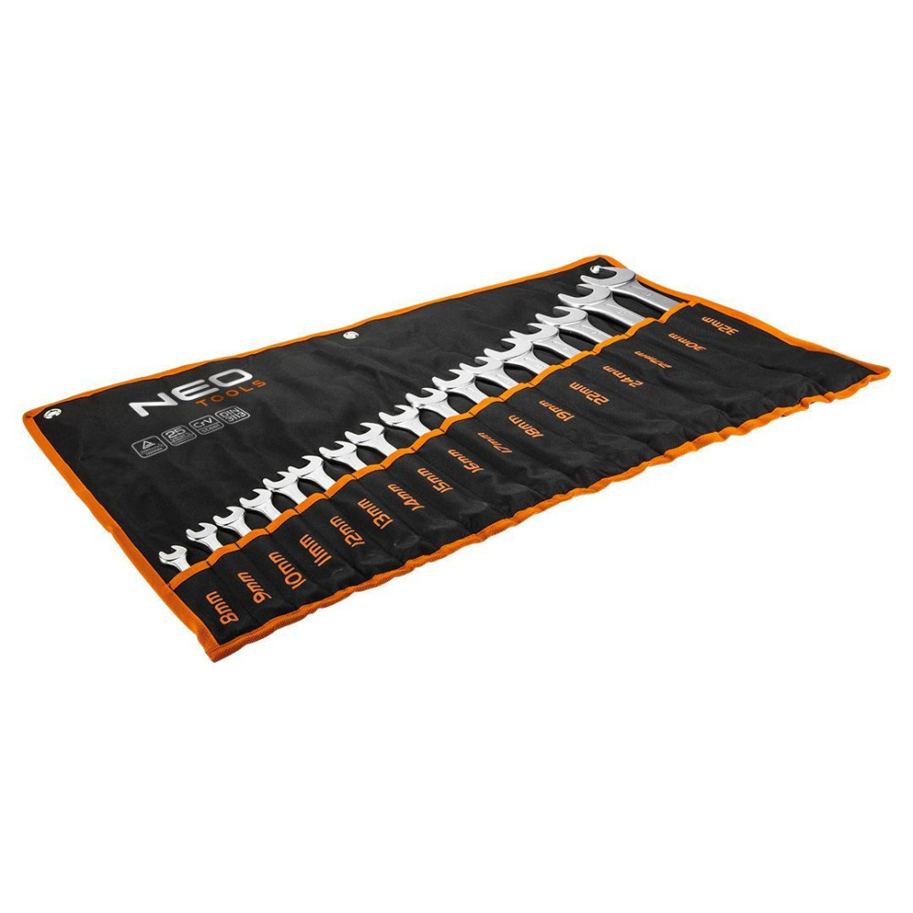 Klucze płasko-oczkowe Neo Tools 8-32 mm 17 el. CrV - 09-753 - NEO Tools - 2
