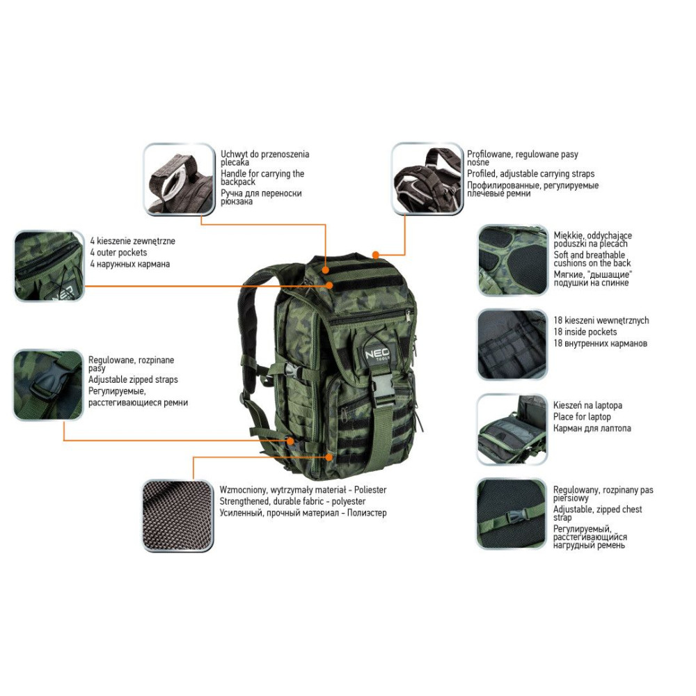 Plecak taktyczny Neo Tools - 84-321 - NEO Tools - 18