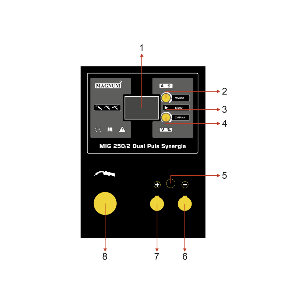 Spawarka Magnum MIG 250/2 Dual Puls Synergia - zestaw - U MI 250/2 AUTO DPS-G - Magnum - 10
