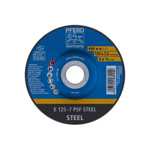 Tarcza do szlifowania PFERD PSF Steel E 125 x 7,2 x 22 - 62012634 - PFERD - 1