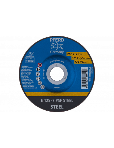 Tarcza do szlifowania PFERD PSF Steel E 125 x 7,2 x 22