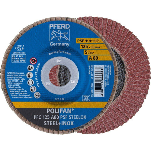Tarcza listkowa lamelka PFERD PSF Steelox PFC 125 mm P80 - 67748125 - PFERD - 1