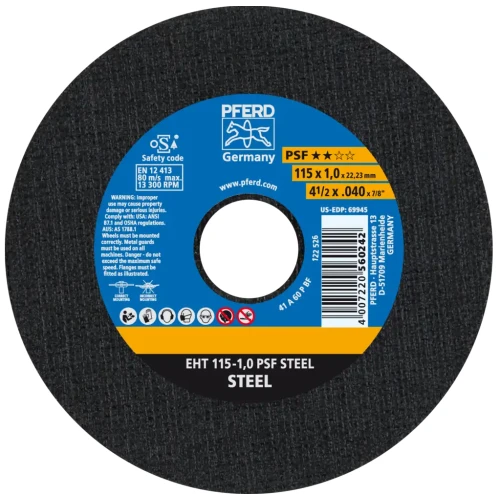 Tarcza do cięcia PFERD PSF Steel EHT 115 x 1,0 x 22 - 61730010 - PFERD - 1 2