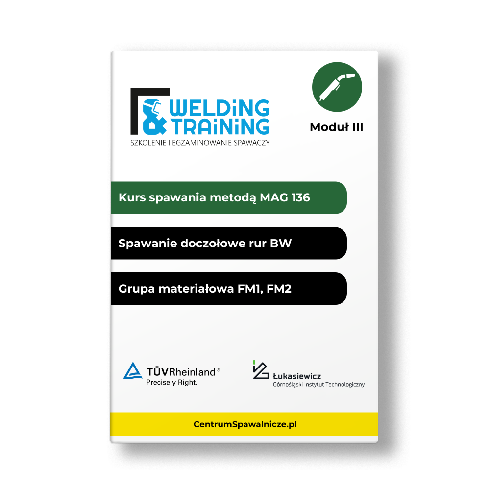 Kurs spawalniczy MAG 136 / spawanie doczołowe rur (BW) / FM1, FM2 / Welding & Training - MAG-136-BW_R-FM1_2 - Welding Training -
