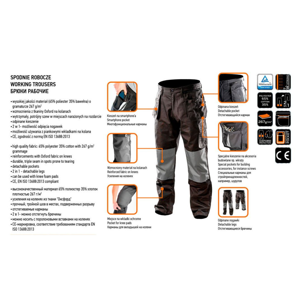 Spodnie robocze Neo Tools HD + odpinane nogawki i kieszeń - 81-230 - NEO Tools - 9