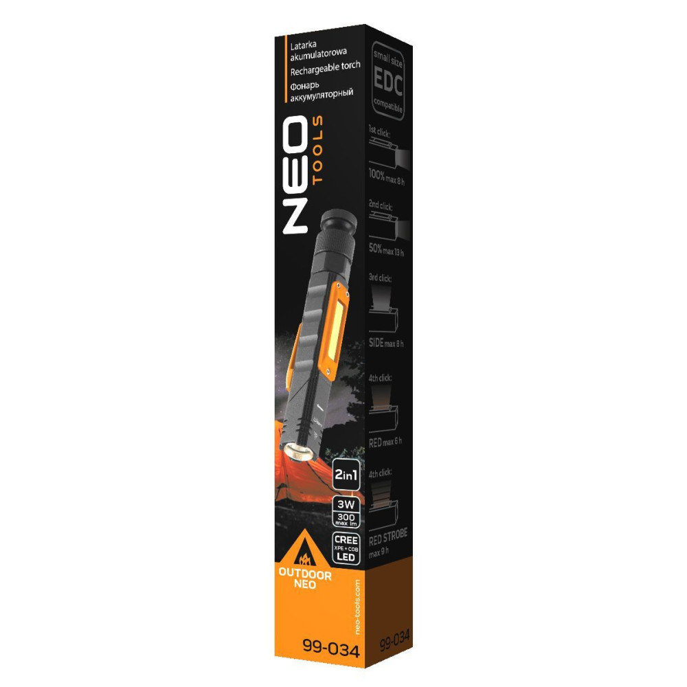 Latarka akumulatorowa Neo Tools USB 300 lm 2w1 - 99-034 - NEO Tools - 5