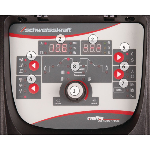 Spawarka Schweisskraft Craft-TIG 201 AC/DC P Pulse - zestaw - 1074202-G - Schweisskraft - 1 2