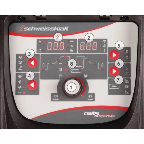 Spawarka Schweisskraft Craft-TIG 201 AC/DC P Pulse - zestaw - 1074202-G - Schweisskraft - 1 2