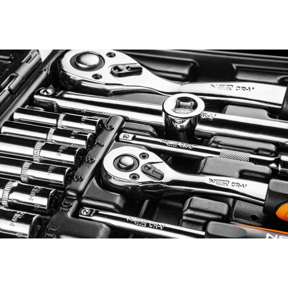 Zestaw kluczy nasadowych 1/2" 1/4" CrV 111 el. Neo Tools - 08-910 - NEO Tools - 5