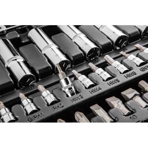 Zestaw kluczy nasadowych 1/2" 1/4" CrV 111 el. Neo Tools - 08-910 - NEO Tools - 8