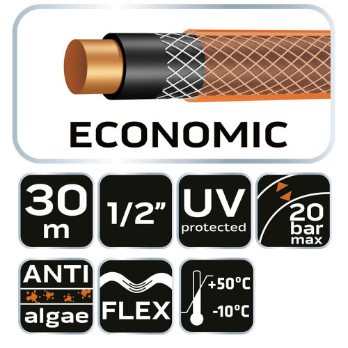Wąż ogrodowy 4-warstwowy 1/2" 30 m Economic Neo Tools - 15-801 - NEO Tools - 8