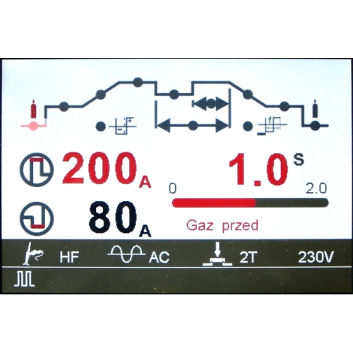 Spawarka Ideal Expert TIG 220 AC/DC Pulse LCD - zestaw - EXTIG220ACLCD-G - Ideal - 11