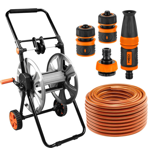 Zestaw ogrodowy 1/2":  wózek metalowy + wąż 50 m + zraszacz Neo Tools - 15-792_px - NEO Tools - 1