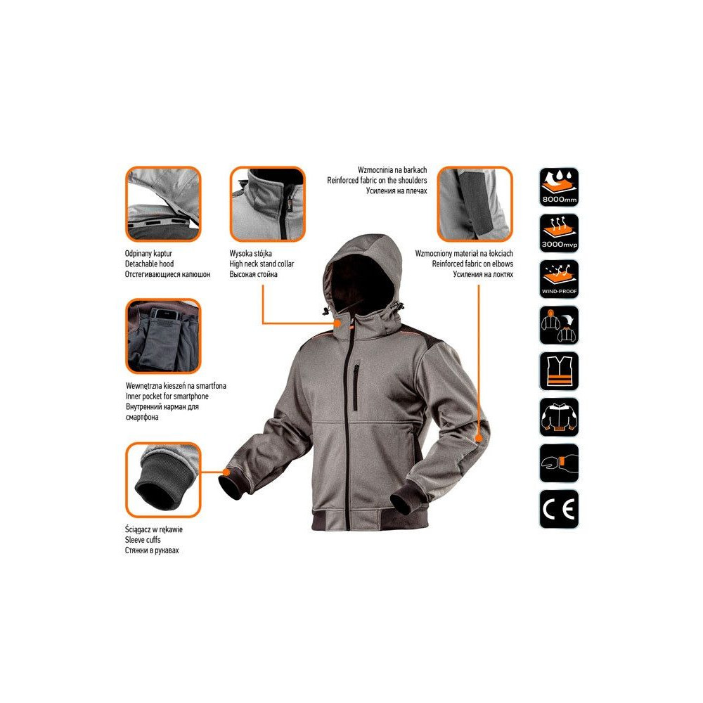 Softshell kurtka robocza Neo Tools z odpinanym kapturem - 81-551 - NEO Tools - 9