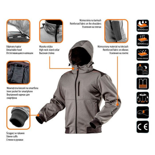 Softshell kurtka robocza Neo Tools z odpinanym kapturem - 81-551 - NEO Tools - 9