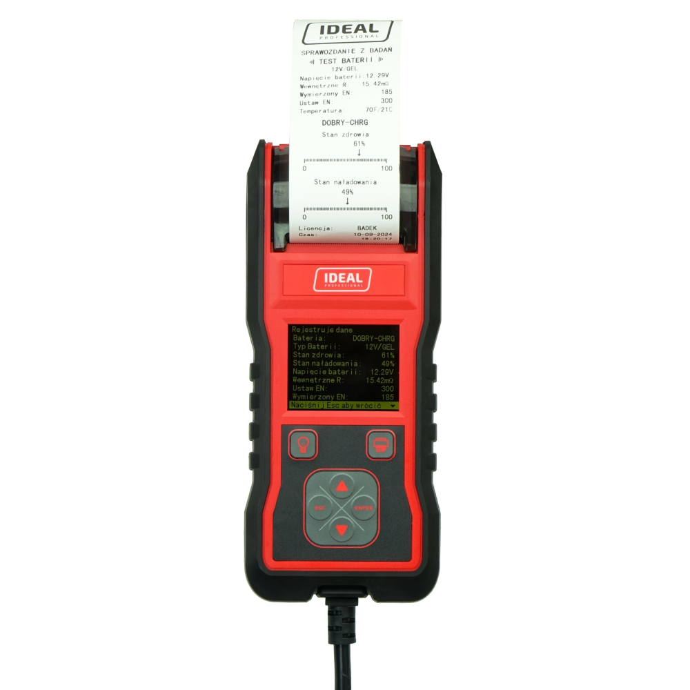 Tester akumulatorów Ideal BDT4000A (cyfrowy z drukarką) 6/12 V - BDT4000A - Ideal - 3
