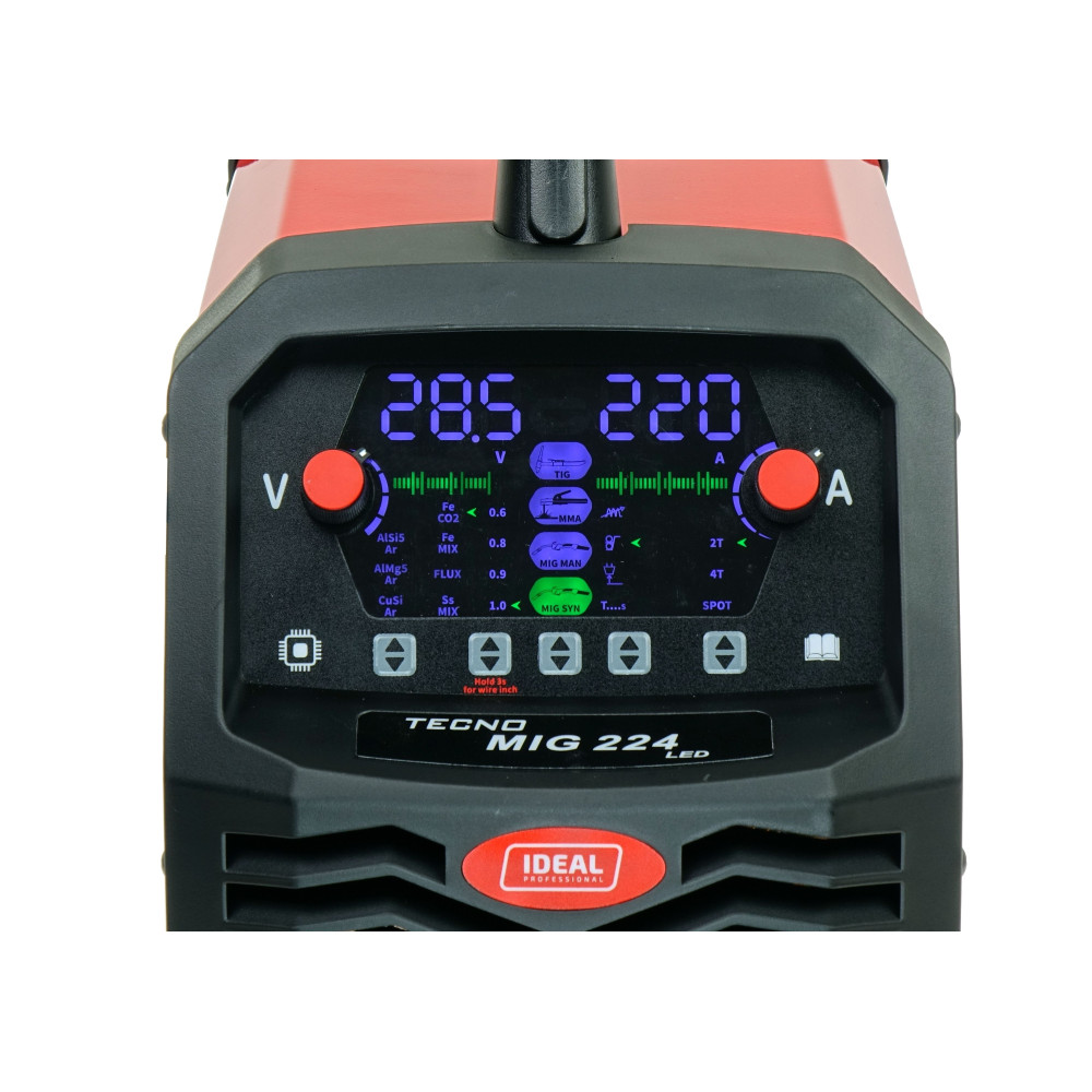 Spawarka Ideal Tecnomig 224 Synergic Led 4x4 - zestaw - TMIG224LED-G - Ideal - 3