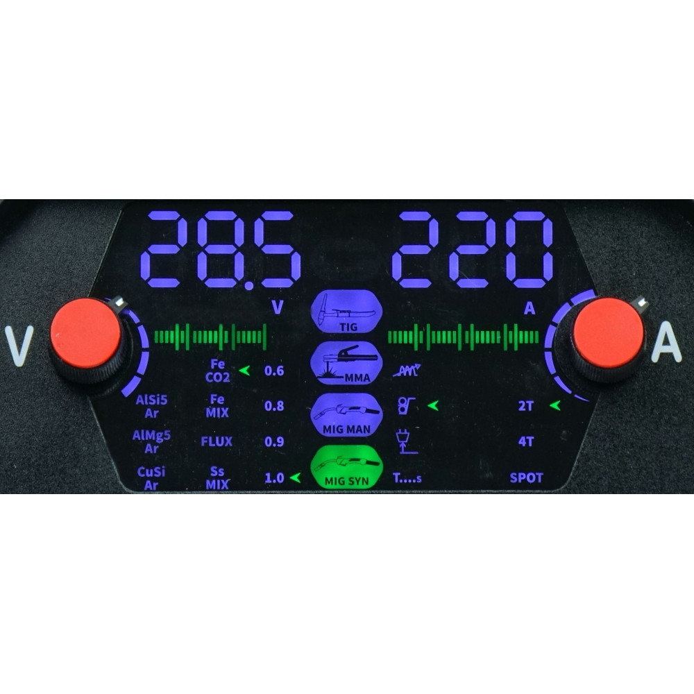 Spawarka Ideal Tecnomig 224 Synergic Led 4x4 - zestaw - TMIG224LED-G - Ideal - 10