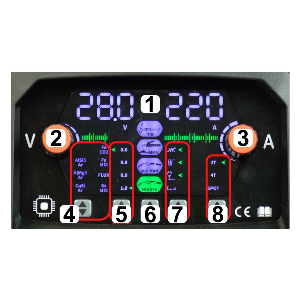 Spawarka Ideal Tecnomig 224 Synergic Led 4x4 - zestaw - TMIG224LED-G - Ideal - 4