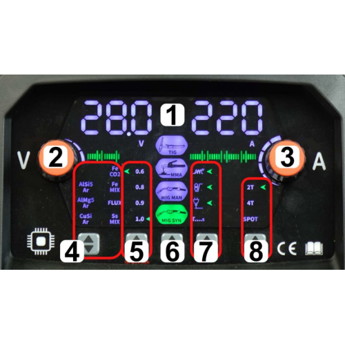 Spawarka Ideal Tecnomig 224 Synergic Led 4x4 - zestaw - TMIG224LED-G - Ideal - 4