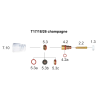 Zestaw części Pyrex (Quartz) 17/18/26 soczewka / 3,2 mm / dysza champagne / Sherman - 7812364 - Sherman - 3