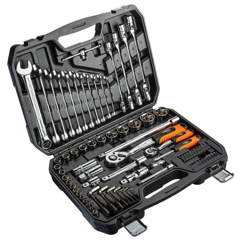 Zestaw kluczy nasadowych 1/2" 1/4" CrV 77 el. Neo Tools - 08-915 - NEO Tools - 1 2
