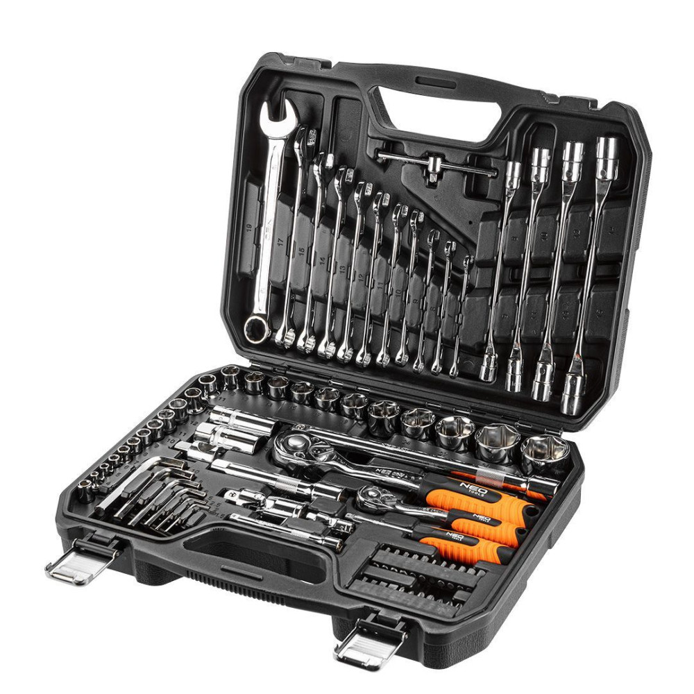 Zestaw kluczy nasadowych 1/2" 1/4" CrV 77 el. Neo Tools - 08-915 - NEO Tools - 3