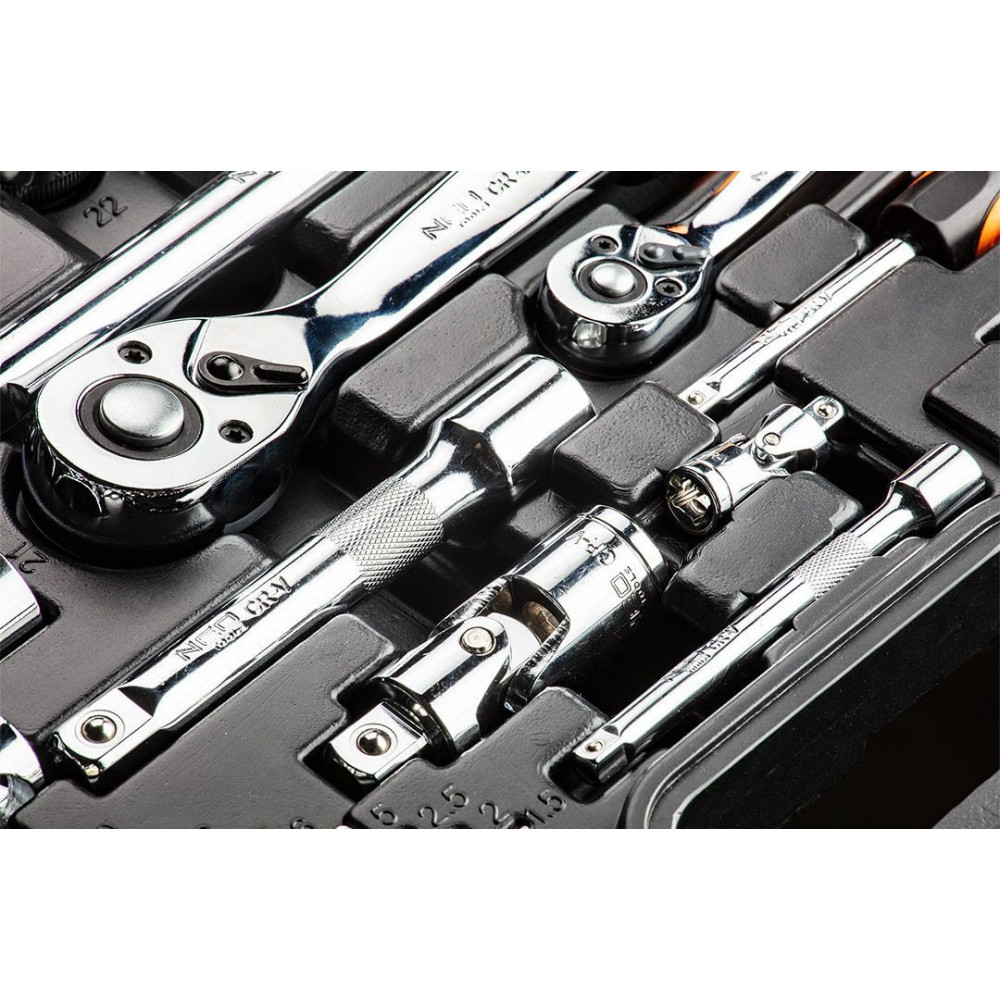 Zestaw kluczy nasadowych 1/2" 1/4" CrV 77 el. Neo Tools - 08-915 - NEO Tools - 6