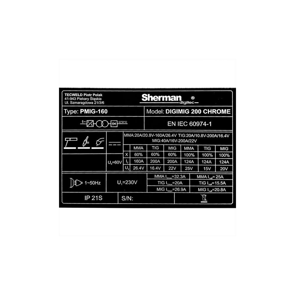 Spawarka Sherman DIGIMIG 200 Chrome - zestaw - 7813080-G - Sherman - 17