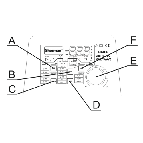 Spawarka Sherman DIGITIG 218 AC/DC MultiWave - zestaw - 7813079-G - Sherman - 8