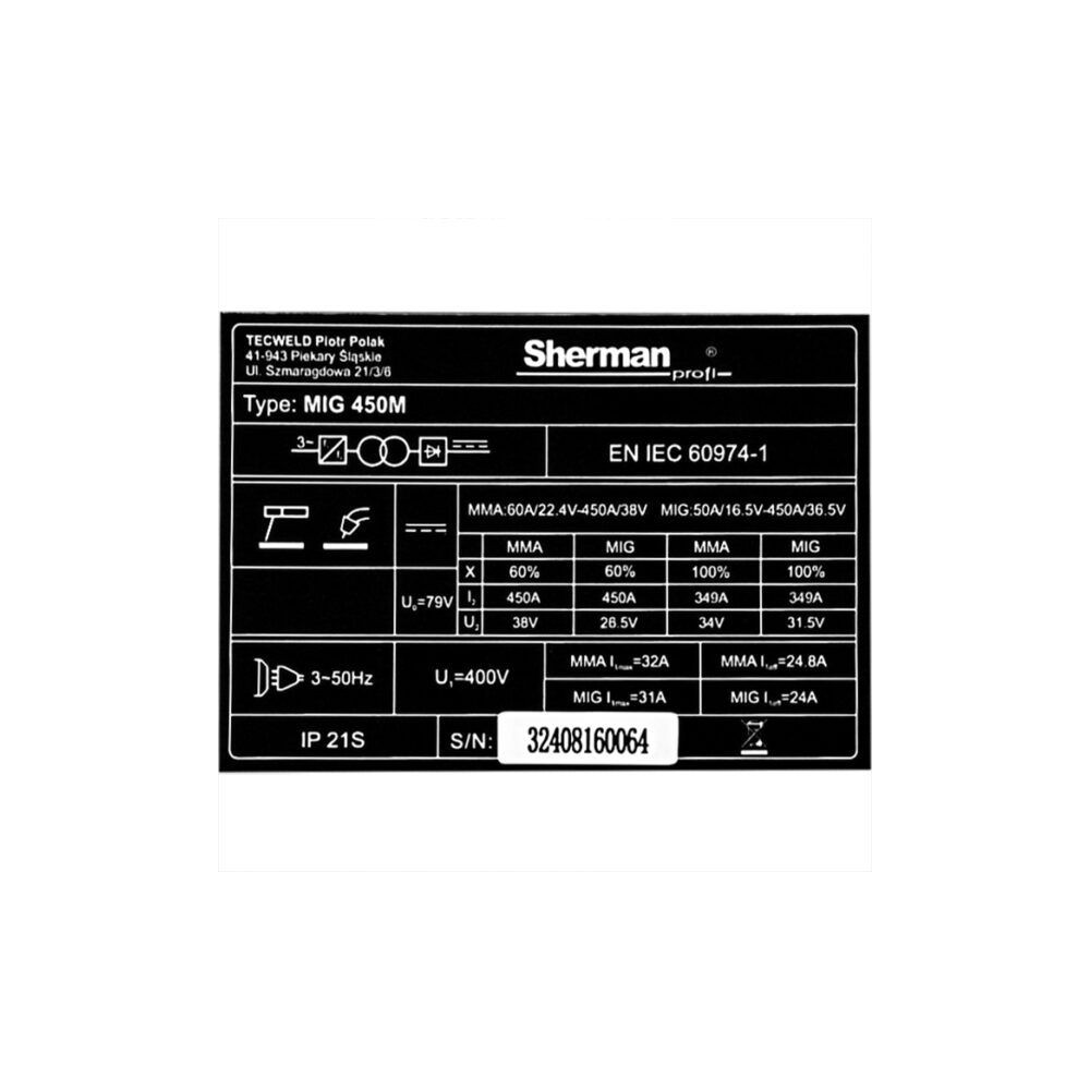 Spawarka Sherman MIG 450M/4R - zestaw - SINW-MIG450M-G - Sherman - 17