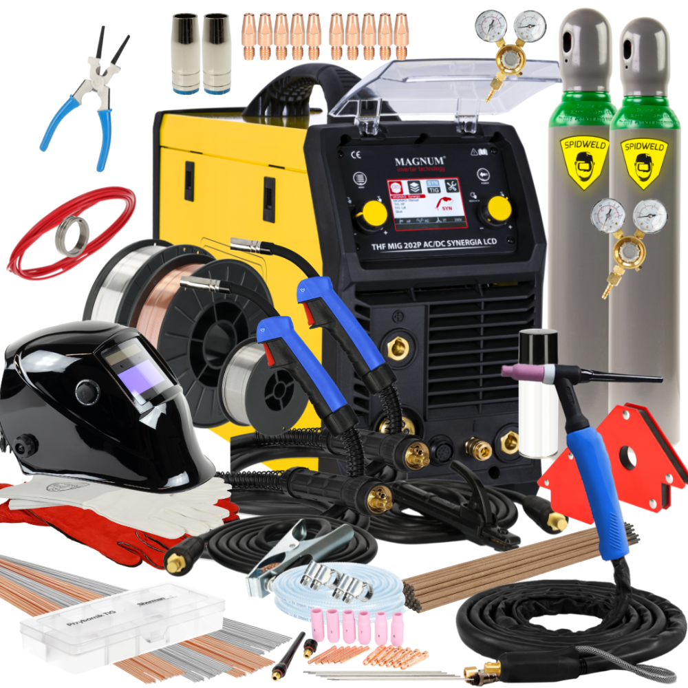 Spawarka Magnum THF MIG 202 Puls AC/DC Synergia LCD - zestaw - U I THF202MIG LCD-G - Magnum - 1
