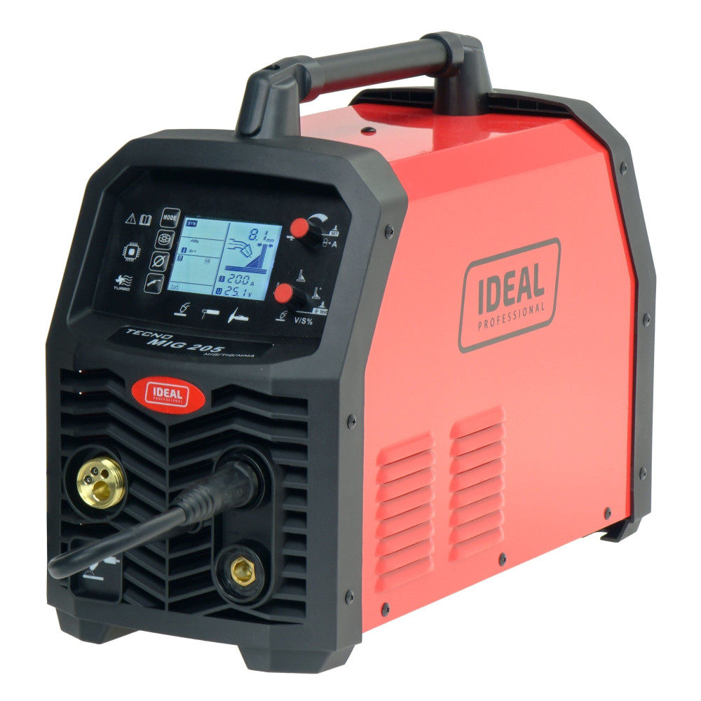 Spawarka Ideal Tecnomig 205 LCD Synergic 4x4 v3 - zestaw - TMIG205LCDV3-G - Ideal - 8