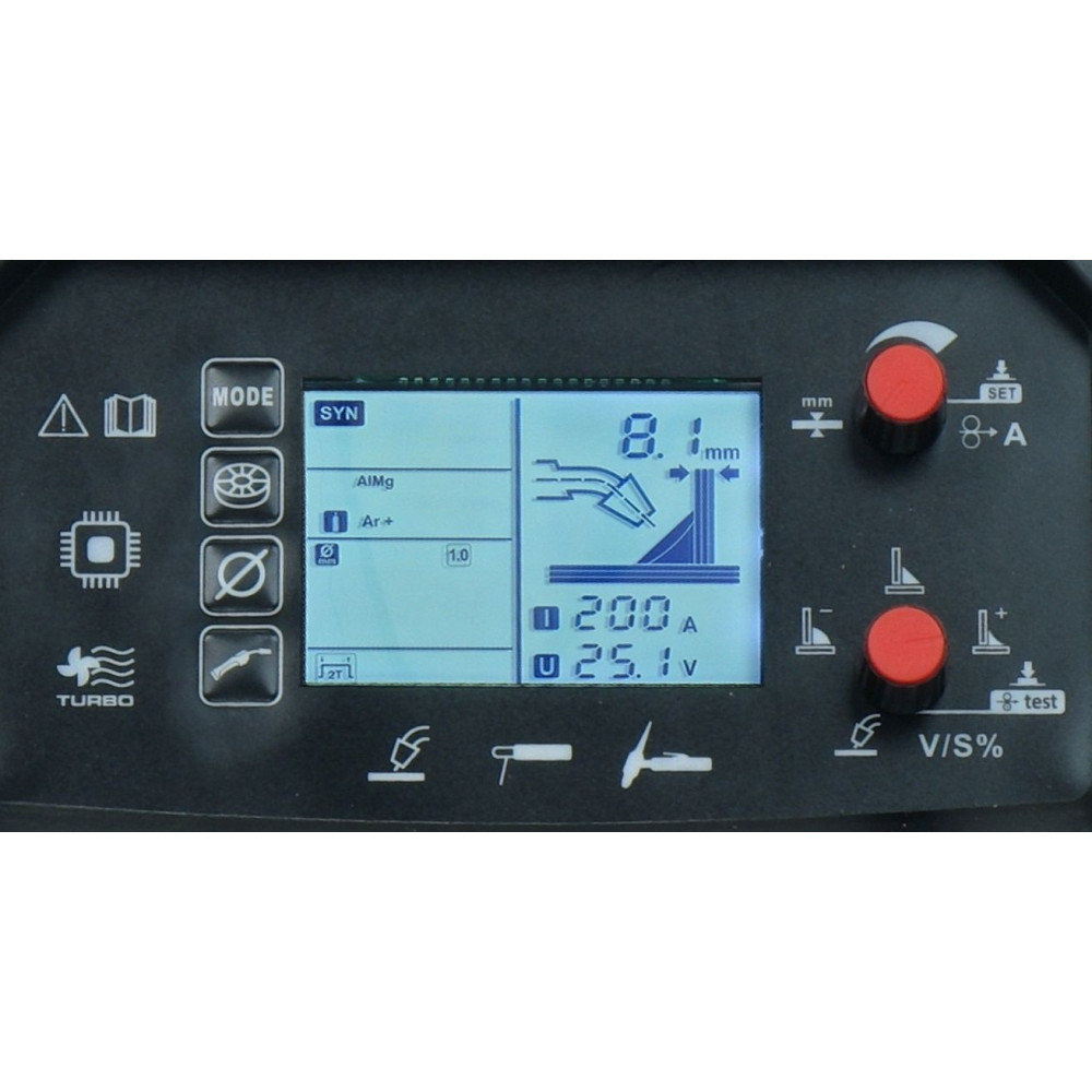 Spawarka Ideal Tecnomig 205 LCD Synergic 4x4 v3 - zestaw - TMIG205LCDV3-G - Ideal - 11