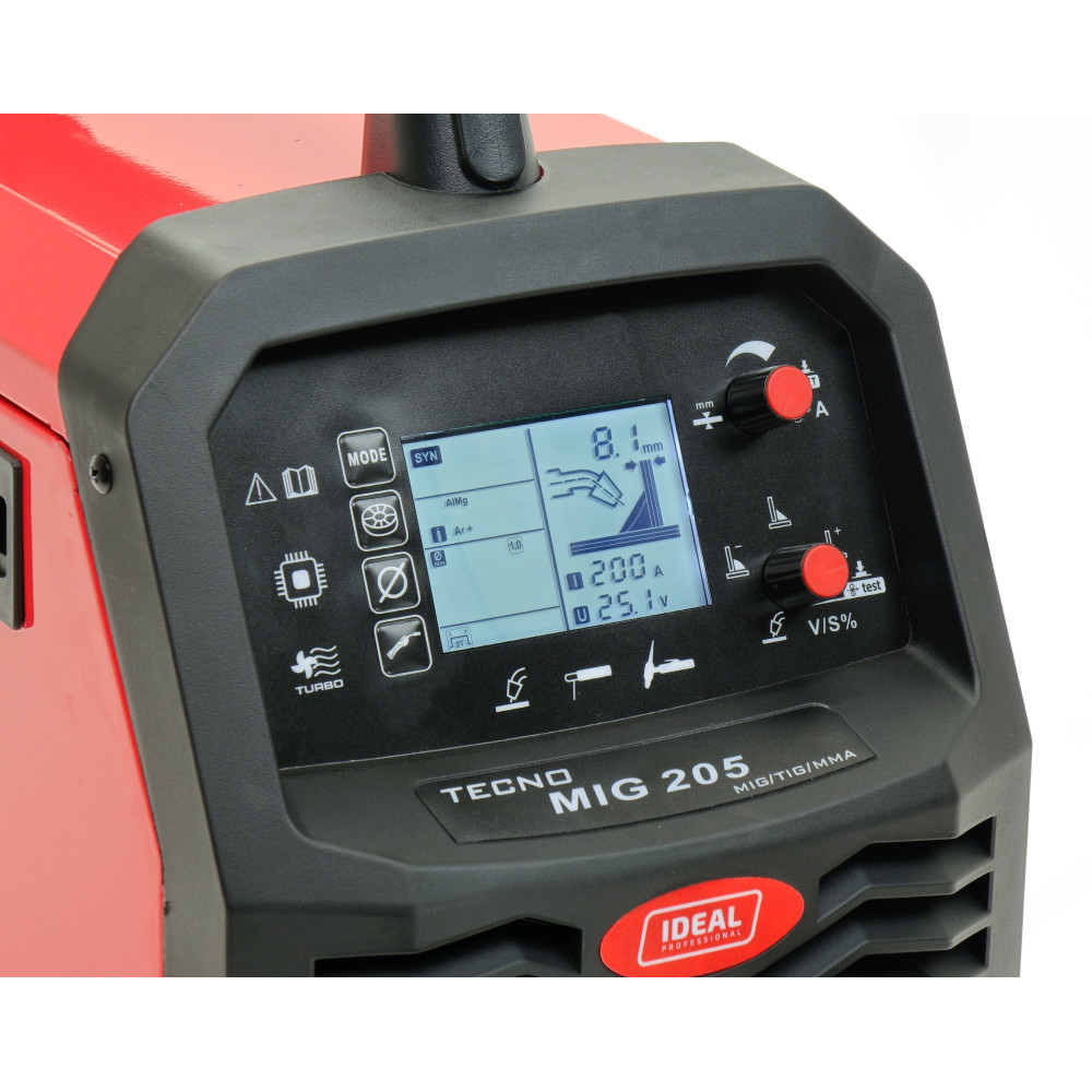 Spawarka Ideal Tecnomig 205 LCD Synergic 4x4 v3 - zestaw - TMIG205LCDV3-G - Ideal - 10