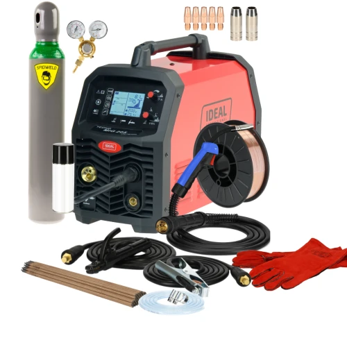 Spawarka Ideal Tecnomig 205 LCD Synergic 4x4 v3 - zestaw - TMIG205LCDV3-G - Ideal - 5