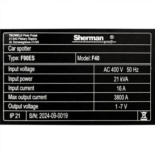 Zgrzewarka Sherman Car Spotter F40 / 400 V - 7812985 - Sherman - 14