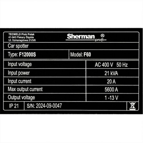 Zgrzewarka Sherman Car Spotter F60 / 400 V - 7812983 - Sherman - 14