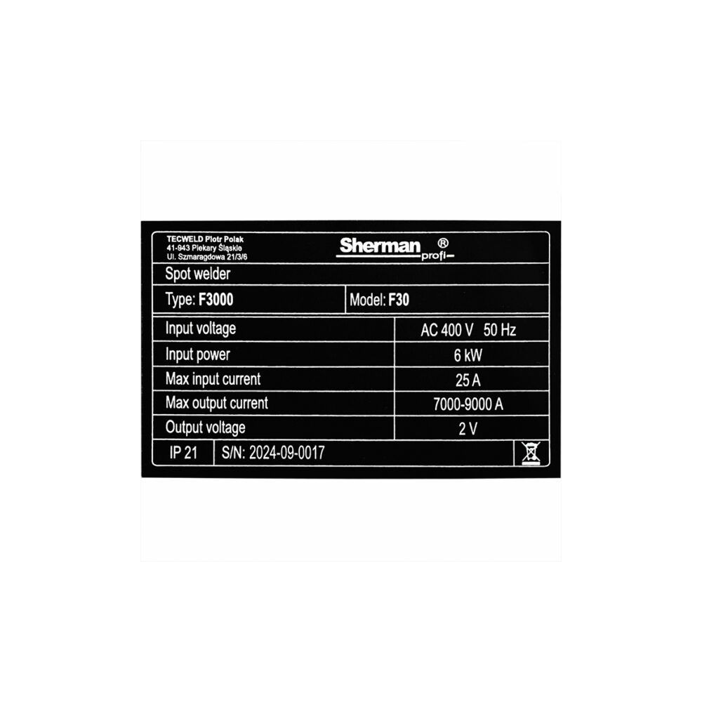 Zgrzewarka punktowa dwustronna Sherman Spot Welder F30 / 400 V - 7812987 - Sherman - 8