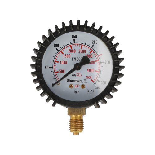 Manometr do reduktora 315 bar M12x1,5 RH / Ar/CO2 / Sherman - GNM315-12x15CO2 - Sherman - 1