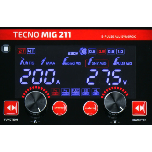 Spawarka Ideal TecnoMIG 211 S-Pulse ALU Synergic - zestaw |  TMIG211SP