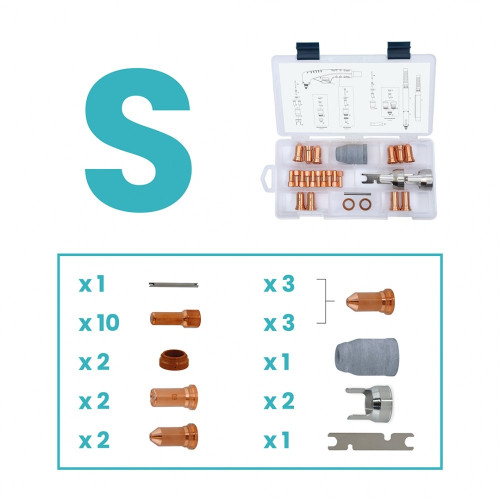 Zestaw części uchwytu plazmowego SP100H SP100M PT-100 / 30-70 A / mały / Spartus | SPBOX3-SP100HM-070
