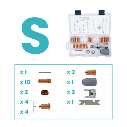 Zestaw części uchwytu plazmowego SP100H SP100M PT-100 / 80-120 A / mały / Spartus | SPBOX3-SP100HM-120