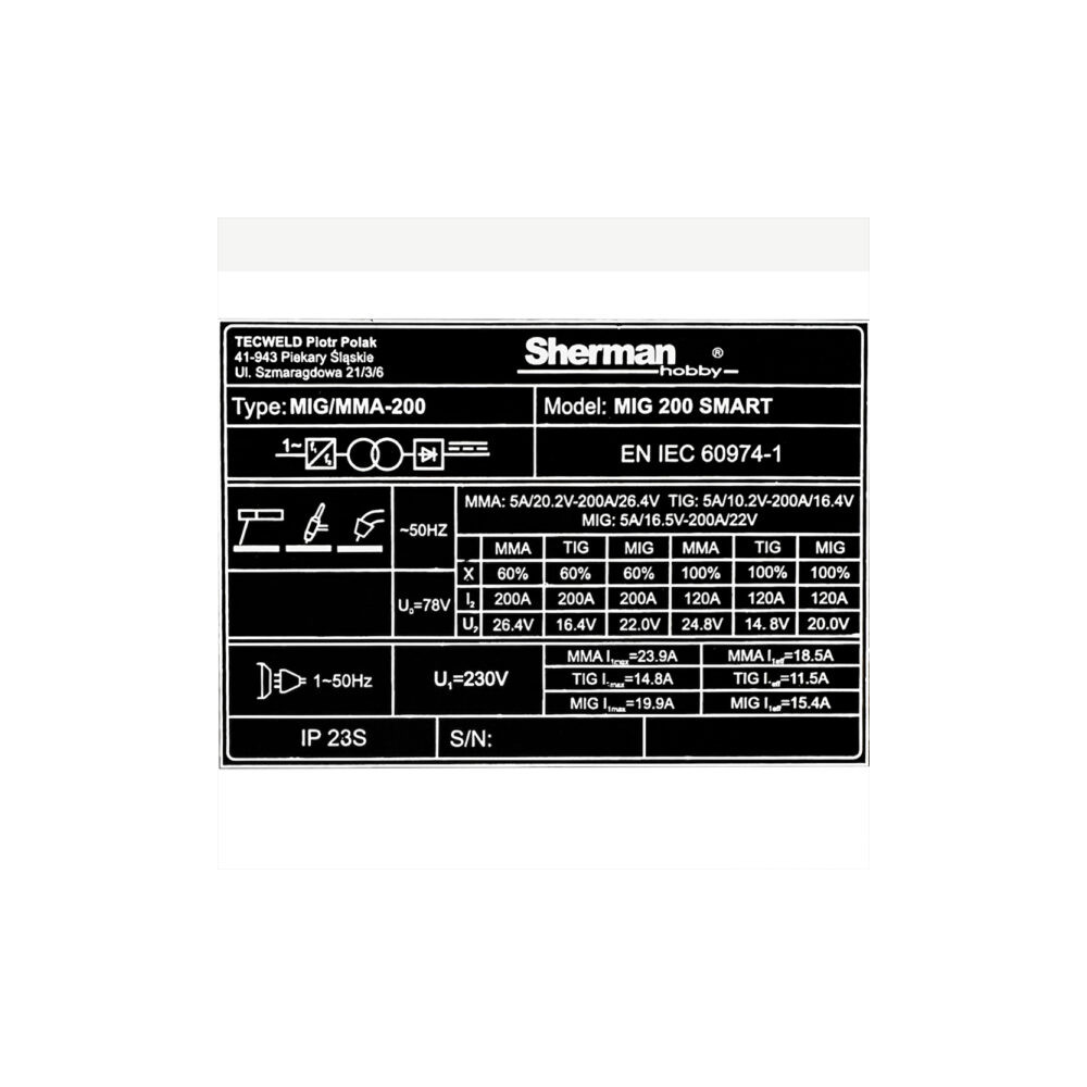 Spawarka Sherman MIG 200 Smart Synergia - zestaw z podwoziem | 7813296