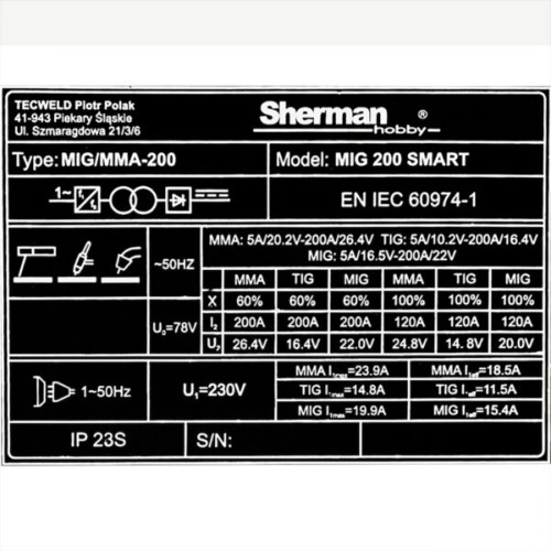 Spawarka Sherman MIG 200 Smart Synergia - zestaw z podwoziem | 7813296