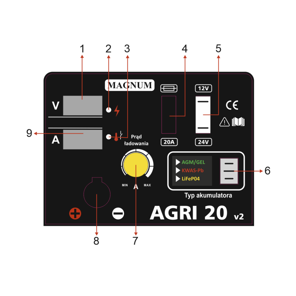 Prostownik inwertorowy Magnum AGRI 20 v2 - U Ł AGRI20 V2 - Magnum - 3